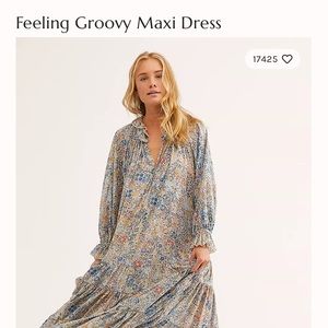 Free People Feeling Grooy Maxi Dress size L NWT